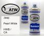 Preview: Jeep, Pearl White, HWB / CA: 400ml Sprühdose + 400ml Klarlack - Set, von ATW Autoteile West.